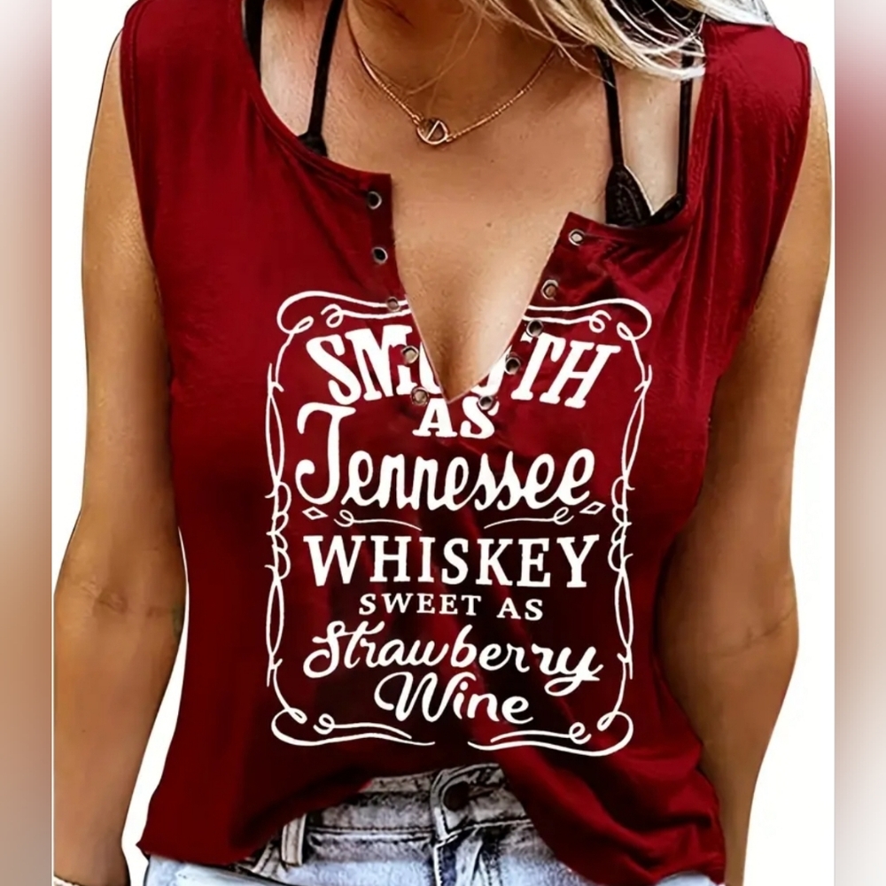 Vibrant Graphic Print Whiskey sleeveless